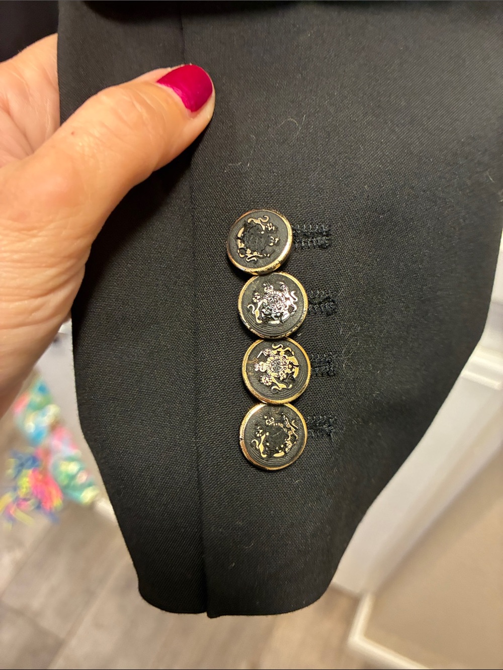 Zara black one button blazer with gathered shoulders- freshly dry cleaned - Picture 10 of 15